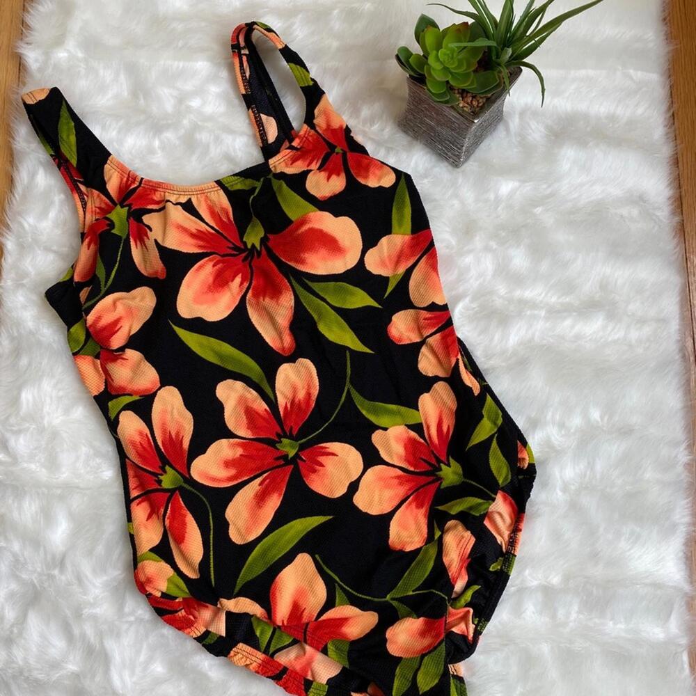 Studio Works Women's Floral One-Piece Swimsuit Size 10